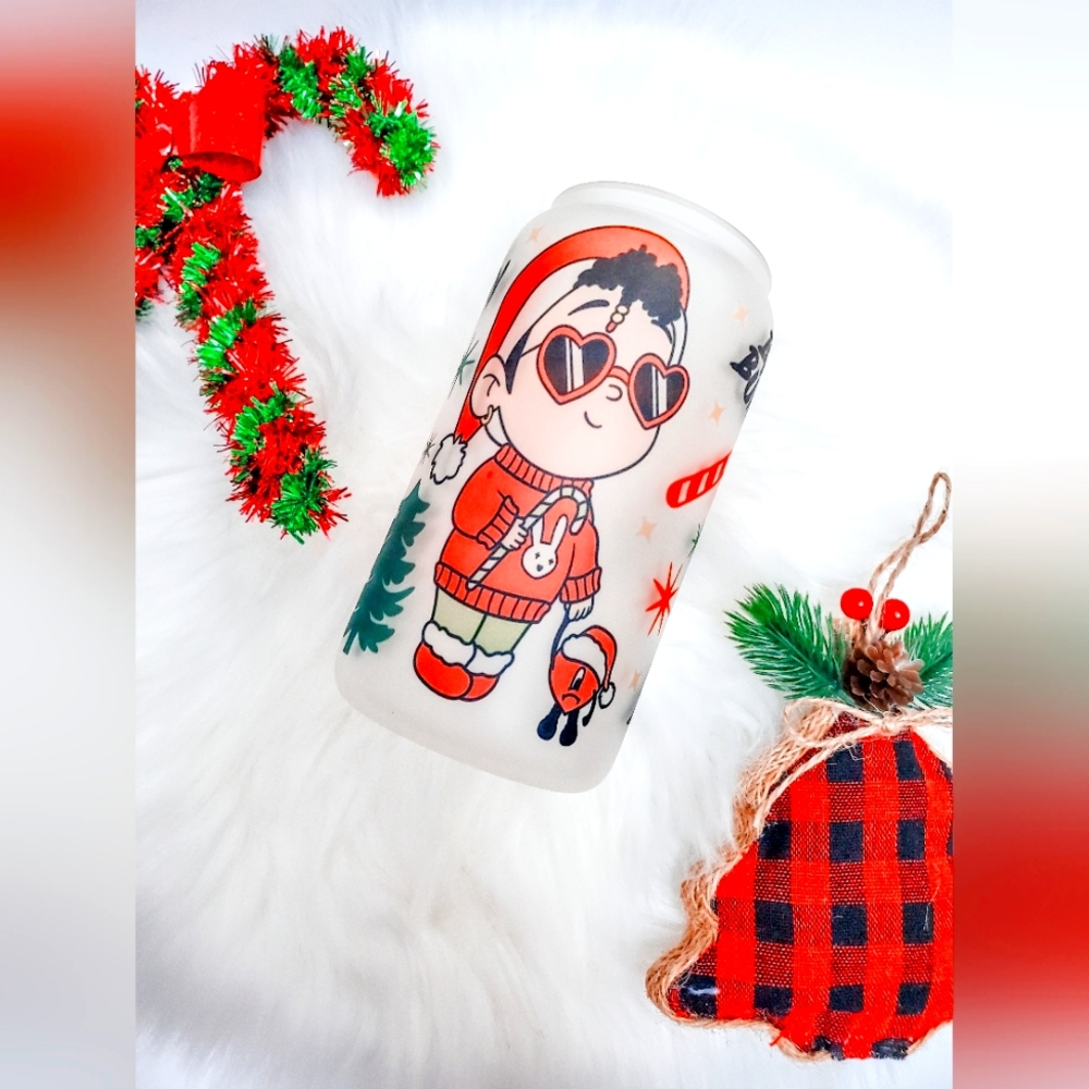 Holiday BB Glass Can Cup